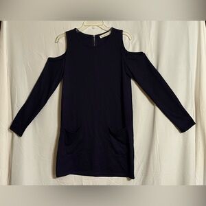NWT Abercrombie & Fitch Navy Blue Long Sleeve Cold Shoulder Dress Size Medium